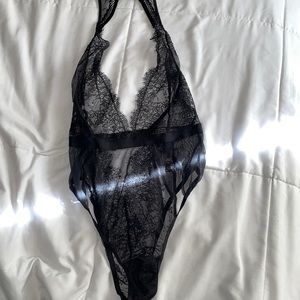 Victorias Secret body suit, black lace, small